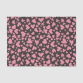 黒地モダンに可愛いピンクのハート 薄葉紙 (正面)