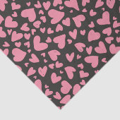 黒地モダンに可愛いピンクのハート 薄葉紙 (詳細)