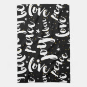 黒地文字デザインに白 キッチンタオル (縦)