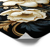 黒地花文美しい花 ポスター (角)