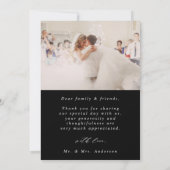 黒坊モダン保ワイルドフラワー結婚の写真2 サンキューカード (裏面)