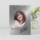 黒塗り銀写真卒業パーティー招待状 招待状 (スタンド正面)