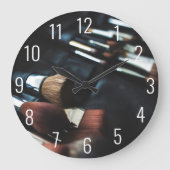 黒塗スタイリッシュりアーティスト ラージ壁時計 (正面)