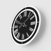 黒壁時計上の白ローマ数字 ラウンド壁時計 (傾斜)