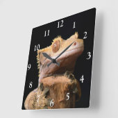 黒大時計の紋付きゲッコ スクエア壁時計 (傾斜)