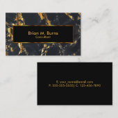 黒大理石および金属金ゴールドデザイン 名刺 (正面/裏面)