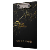 黒大理石かわいらし金ゴールドエレガント業 クリップボード (左)