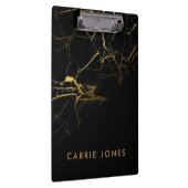 黒大理石かわいらし金ゴールドエレガント業 クリップボード (右)