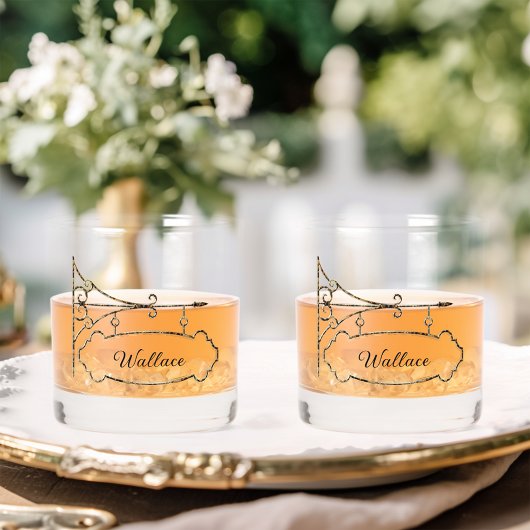 黒大理石つるサイン ウイスキーグラス