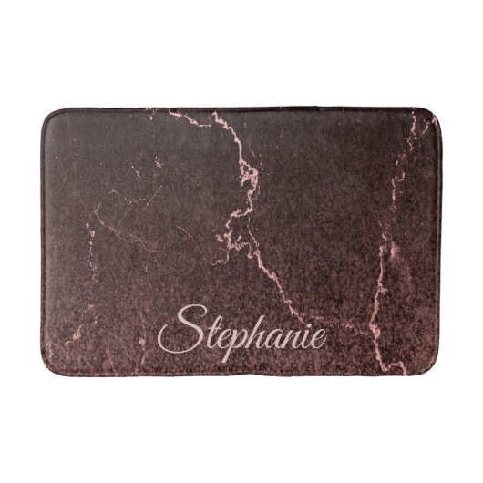 黒大理石とグリッター バスマット (正面)