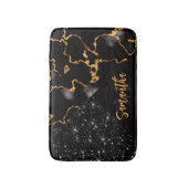 黒大理石とグリッター バスマット (正面縦)