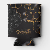 黒大理石とグリッター 缶クーラー (正面)