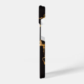 黒大理石とグリッター iPhoneケース (左側面)