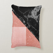 黒大理石とバラ金ゴールド枕 アクセントクッション (裏面(縦))