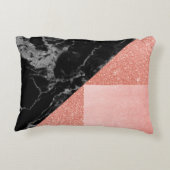 黒大理石とバラ金ゴールド枕 アクセントクッション (裏面)