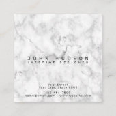 黒大理石と金ゴールドモダンモノグラムスクエアブシン スクエア名刺 (裏面)