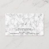 黒大理石と金ゴールドモダンモノグラムビジネスカー 名刺 (裏面)