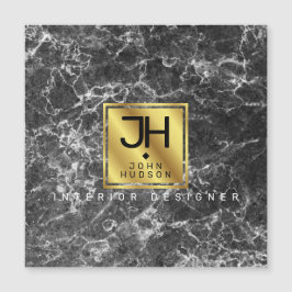 黒大理石と金ゴールドモダンモノグラム磁気車