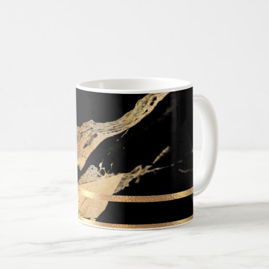 黒大理石と金ゴールドリメイドコーヒーマグ コーヒーマグカップ (正面右)