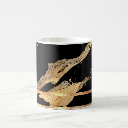 黒大理石と金ゴールドリメイドコーヒーマグ コーヒーマグカップ (中央)