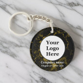 黒大理石と金ゴールド キーホルダー