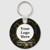 黒大理石と金ゴールド キーホルダー (正面)