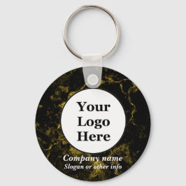 黒大理石と金ゴールド キーホルダー