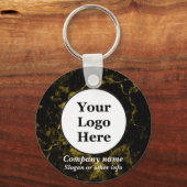 黒大理石と金ゴールド キーホルダー (正面)