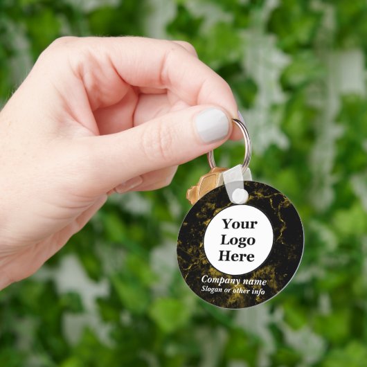 黒大理石と金ゴールド キーホルダー (手)