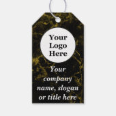 黒大理石と金ゴールド ギフトタグ (正面)