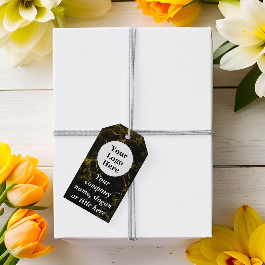 黒大理石と金ゴールド ギフトタグ