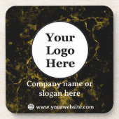 黒大理石と金ゴールド コースター (正面)