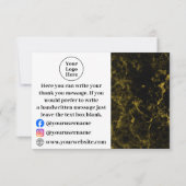 黒大理石と金ゴールド サンキューカード (裏面)