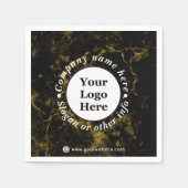 黒大理石と金ゴールド スタンダードカクテルナプキン (正面)