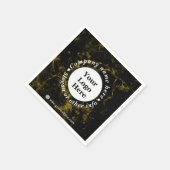 黒大理石と金ゴールド スタンダードカクテルナプキン (角)