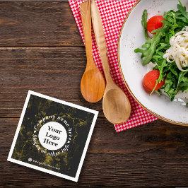 黒大理石と金ゴールド スタンダードカクテルナプキン