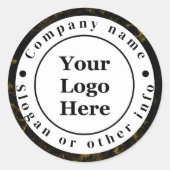 黒大理石と金ゴールド ラウンドシール (正面)