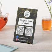 黒大理石と金ゴールド 台座サイン (インサイチュ)