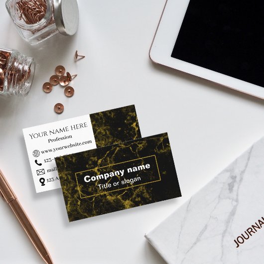 黒大理石と金ゴールド 名刺