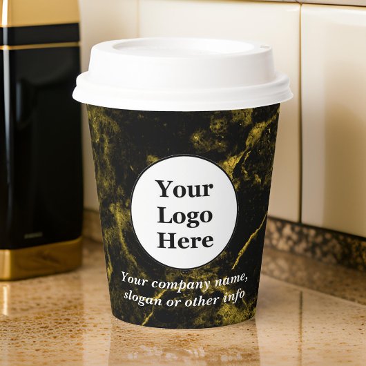 黒大理石と金ゴールド 紙コップ