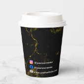 黒大理石と金ゴールド 紙コップ (裏面)