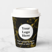 黒大理石と金ゴールド 紙コップ (正面)