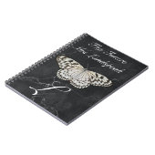 黒大理石に黒と白の蝶 ノートブック (左側)