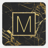 黒大理石のモノグラム スクエアシール (正面)