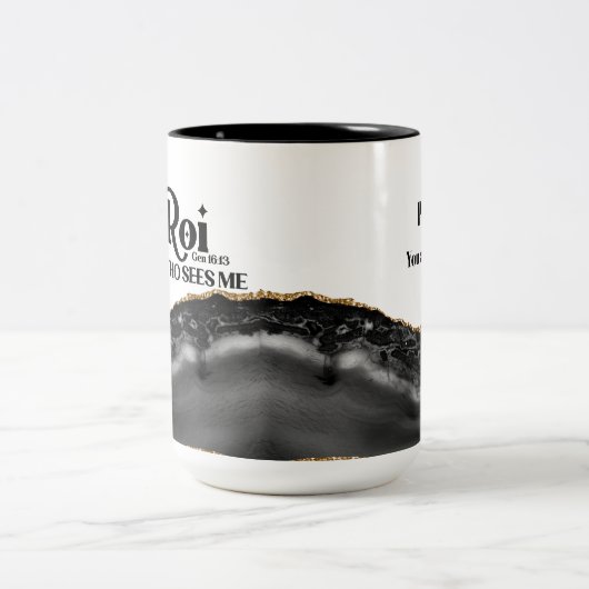 『黒大理石を見た神のエルロイ』  ツートーンマグカップ (中央)