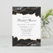 黒大理石アゲートモダンブライダルシャワー 招待状 (スタンド正面)