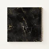 黒大理石アゲート縁ど結婚金ゴールドズゲストブック ノートブック (裏面)