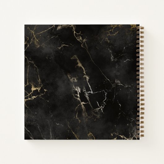 黒大理石アゲート縁ど結婚金ゴールドズゲストブック ノートブック (裏面)