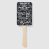 黒大理石ウィズホワイト文字結婚式 プログラム ハンドファン (裏面)