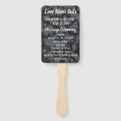 黒大理石ウィズホワイト文字結婚式 プログラム ハンドファン (正面)